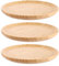 WOPPLXY Lot de 3 Plateau Bois Rond, 25 x 25 x 2 cm Plateau Bambou, Plateau de Service Rond pour Desserts, Fromages, Charcuterie
