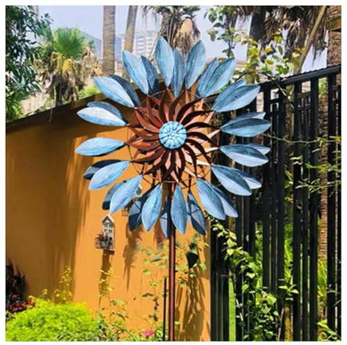 MeLtor Garten Windrad 213cm Groß, Windrad Garten Edelstahl Kugellager, WindräDer Gartendeko FüR Terrasse Und Garten