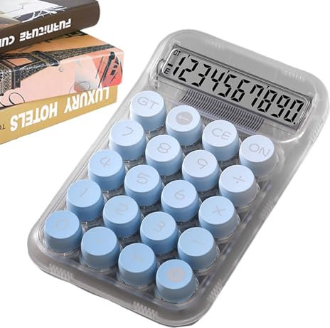 Aesthetic Calculator - Cute Keyboard Calculator with Mechanical Buttons | Cute Transparent Handheld Aesthetic Calculator for Office, Home, School