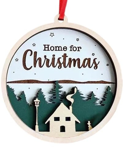 Letrero de Puerta de Feliz Navidad, Imagen de buzón Rojo, decoración de árbol de Navidad, Letrero de Navidad de Madera para decoración de hogar y Oficina