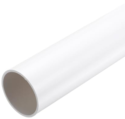 sourcing map Lot de 2 tubes ronds rigides en PVC blanc de 5,9 cm (DI x DE x DE x L) 46 mm x 50 mm DE D 30,5 cm (DI x DE) - Résistant aux impacts - Pour tuyau d'eau, aquarium, serre, jardin - Blanc