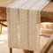 Jayusaror Tischläufer Beige Boho Makramee Modern Frühling Bauernhaus Klein Tischdecke Schmal Landhausstil Rustikaler Tisch Läufer Baumwolle Leinen Table Runner für Hochzeit Tabletop Deko 30x180 cm