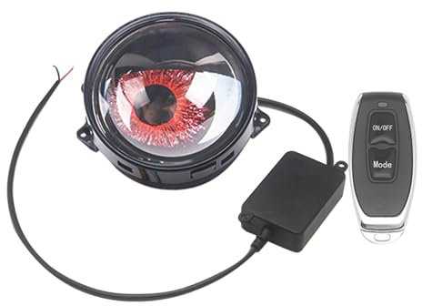 2pcs Devil Eye Demon Evil Eyes Headlight,Dynamic Devil Eyes Light for Cars Led Eyeball Headlights,12v Led Demon Eye Kit for Car Motorcycle Mini Projector Lens Lamp (1pcs)