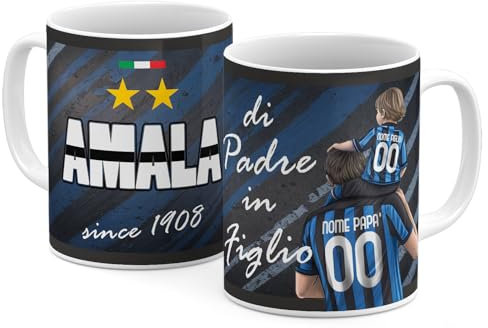 StudioPixelStore Tazza Personalizzata Squadre di Calcio – Di Padre in Figlio – Regalo Perfetto per Tifosi Tazze in Ceramica per la Colazione (Tifosi Interisti)