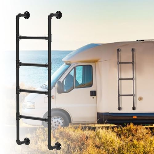 bingomiynhg Scale Esterne per Camper, montate a Parete, in Ferro battuto, per soffitta, da 45/50/55/60/66/72'', per roulotte da Viaggio, Scale in Metallo per Appartamenti dormitorio (110