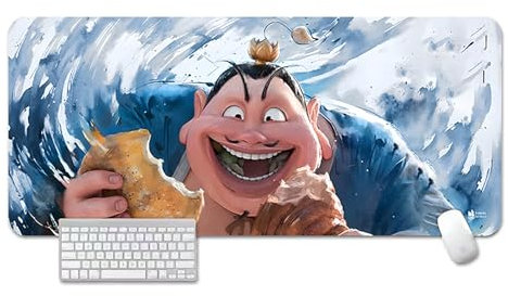 HDkxbf Tapis De Souris Gamer Tapis De Souris De Jeu for Ordinateur Portable - Tapis De Bureau Animé - De Jeu for Clavier PC - Imperméable Et Antidérapant(Nezha-40,900x400mm)