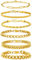 MAIBAOTA 6PCS Mens Bracelets Gold Stainless Steel Cuban Chain Bracelet Jewellery Gifts for Men 7.5