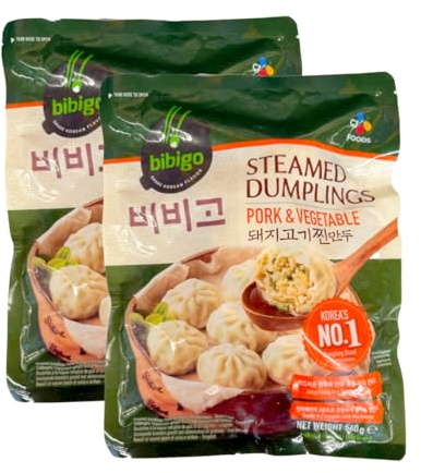 Bibi-go's Pork Vegetable Steamed Dumplings Frozen Pan Fry Dumpling Authentic Korean Taste Origin Korea 560g Pack Of 2