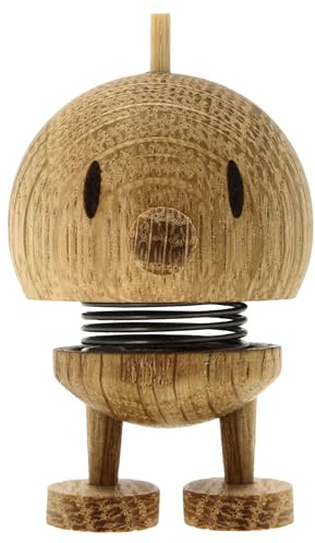 Hoptimist Bumble Wobbly Figure Decoration – Wooden Desk and Office Gadget – Fun Collectible Gift for Men and Women – Danish Design – Oak – 5.8 x 3.5 cm – X-Small – Oak