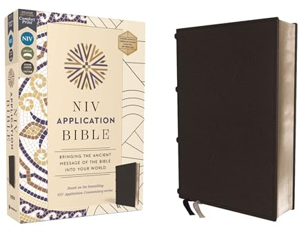 NIV Application Bible, Genuine Leather, Calfskin, Black, Red Letter, Comfort Print: Bringing the Ancient Message of the Bible into Your World (NIV Application Commentary Resources)