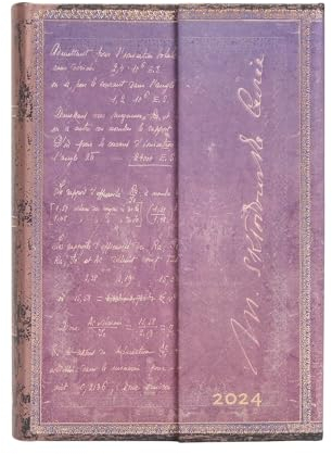 Paperblanks 12-Monatskalender 2024 Marie Curie, Die Wissenschaft der Radioaktivität | Tagesüberblick | Mini (100 × 140 mm)