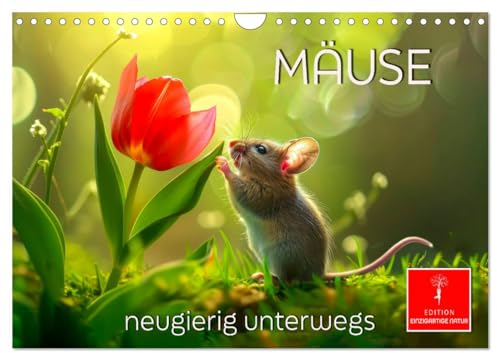 Mäuse - neugierig unterwegs (Wandkalender 2025 DIN A4 quer), CALVENDO Monatskalender: Liebenswerte Nager entdecken die Welt. (CALVENDO Tiere)