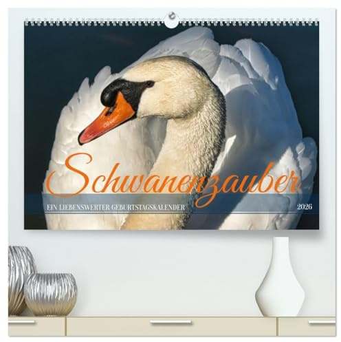 Schwanenzauber (hochwertiger Premium Wandkalender 2026 DIN A2 quer), Kunstdruck in Hochglanz: Ein liebenswerter Geburtstagskalender (CALVENDO Tiere)