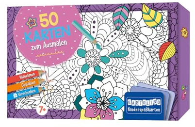 50 Karten zum Ausmalen - Kreative Muster: Mitnehmen, gestalten, verschenken (KARTOLINO Kinderspaßkarten)