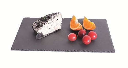 getgastro Naturschieferplatte Schieferplatte rechteckig 40x30 cm mit Filzfüßen, Bruchoptik-Kanten – Servierplatte & Deko, robust & pflegeleicht, für Innen- & Außenbereich