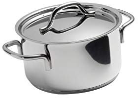 BK Profiline Edelstahl 16 cm/1,5 L Kochtopf mit Deckel, Induktionsgeeignet, Backofen- und Broiler sicher bis 230˚C, Langlebig & Stapelbar, Spülmaschinenfest, PFAS frei, Silber