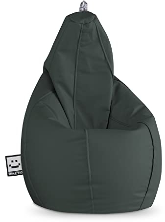 HAPPERS Puff Salón Pera Polipiel Interior Gris XL