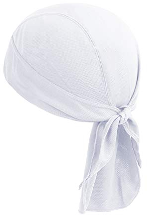 FakeFace Unisex Bandana Cap Kopftuch Kopfband Biker Hat Piratentuch in Verschiedenen Farben und Mustern Sport Fahrrad Weiß