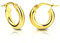 Orovi Schmuck Damen Klassische Zeitlose runde goldene Creolen Ohrringe elegante Klappcreolen aus Gelbgold 14 Karat(585) Gold, Kreolen-Durchmesser 14 mm