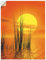 ARTland Wanddeko Wandtattoo selbstklebende Vinylfolie 90 x 120 cm Landschaften Idyll Meer See Gräser Schilf Sonne Sonnenuntergang Orange Q4SF