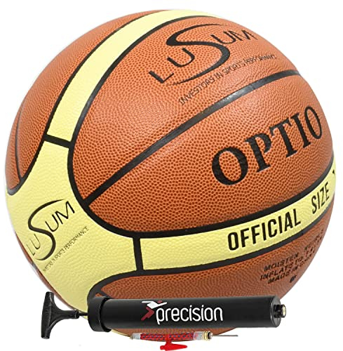 Lusum Optio Basketball für drinnen und draußen, PU-Leder, Größe 5, 6 und 7