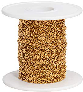 PH PandaHall 10m Catene per Collana in 304 Acciaio Inossidabile Catene per Creazione di Gioielli, Catena Spool contorta Catena Croce Oro per Braccialetto Collane Fai da Te