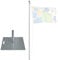 Vispronet Mobiler 6,20 m Alu-Fahnenmast Economy, versch. Bodenelemente, Mast Ø 50 mm, 5-teiliges Stecksystem, für Fahnen & Flaggen (Bodenplatte 55 x 55 cm/19,7 kg)