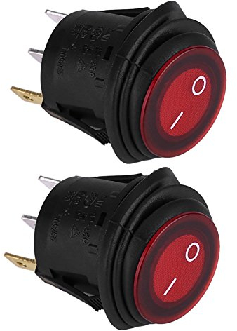 2 stücke Wippschalter Rote, 12 V 20A 3Pin Auto Auto Boot Lkw Runde Ein-Aus Wippschalter Wasserdichte Ein-Aus-steuerung SPDT Snap Interieur Und Exterieur Von Kraftfahrzeugen
