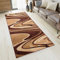 TAPISO Dream Läufer Flur Teppich Kurzflor Modern Teppichläufer Brücke Braun Beige Abstrakt Wellen Muster Schlafzimmer Korridor ÖKOTEX 70 x 300 cm