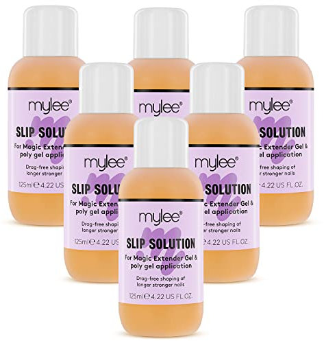 Mylee Slip Solution 125ml – For Magic Extender Gel, Builder Gel, UV/LED Nail Tips & Extensions, Liquid Solution (6 Bottles)