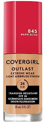 Covergirl Outlast Extreme Wear 3-in-1 Liquid Foundation, LSF 18 Sonnencreme, warmes Beige, 3 ml