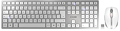 CHERRY DW 9100 SLIM clavier RF sans fil + Bluetooth Pannordique Argent