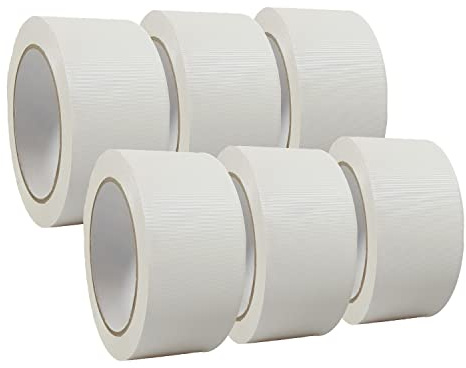 6 Rollen Weich PVC Putzerband | Gipserband | Fassadenband | Schutzband Gerillt oder Glatt | 50mm x 33m | Weiß oder Gelb, Farbe:weiss gerillt