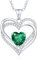 CDE Kette Damen Herzkette 925 Sterling Silber Geburtsstein Halsketten Schmuck Herz Anhänger Weihnachten Valentinstag Muttertags Geschenk Hochzeit Jubiläum Geburtstag Frau Freundin Mama