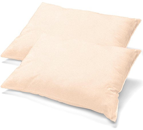 aqua-textil Classic Line Kissenbezug 2er-Set 40x70 Natur Baumwolle Kissen Bezug Reißverschluss Jersey Kissenhülle