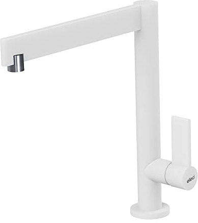 Elleci Rubinetto Miscelatore Cucina Monocomando Canna Girevole Tema Keratek Plus 96 Bianco White Assoluto MKKTEM96