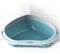 CAT CENTRE Blue Jumbo Corner Cat Open Litter Tray With Rim Kitten Pet Toilet Plastic Loo Pan Box Anti-Spillage Lowered Entry Step Rounded Corners Detachable Rim Easy Cleaning No Spilling