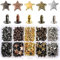 200 Ensembles de Rivets étoiles en, Goujons, Clous de réparation Artisanale, Rivets de Bricolage pour Jeans, vêtements, Collier de,