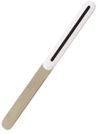 Arcos Serie B-Line - Cuchillo de Mesa, Hoja Serrada de Acero Inoxidable Nitrum de 100 mm, Mango Polipropileno, Color Blanco con Raya Negra