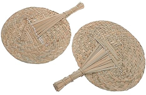 MILISTEN 2 Pcs Handmade Fans Hand-Woven Sunshade Fan Gentle Wind for Adults Boys and Girls