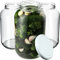 KADAX Bocaux en Verre de 4 L, Bocaux avec Couvercle Hermétique de 100mm pour la Conservation et la Fermentation, Bocaux pour Cornichons (Blanc, Lot de 4)
