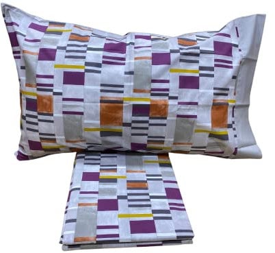 Fazzini parure copripiumino per letto singolo senza il lenzuolo di sotto in percalle di puro cotone stampato art. Parc Güell (Viola/Rame/Grigio 1)