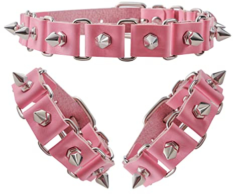 Manfnee Leder Nieten Choker Armband Punk Rock Spike Niete Kragen Necalce Wristband Manschette