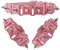Manfnee Rock Ensemble de Choker Bracelet Rose Cuir PU Alliage Punk Gothique avec Rivets Réglable