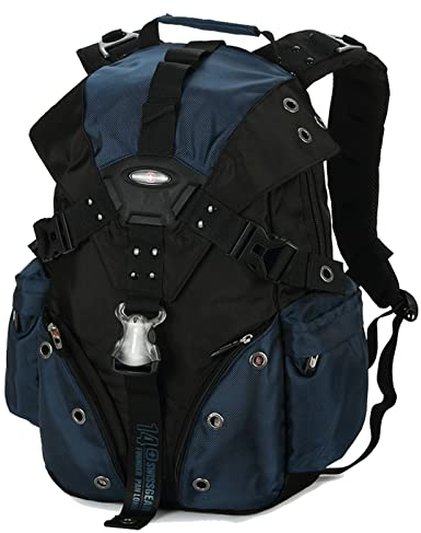 Leinentasche Camping Rucksack for Männer Schweizer Taschenmesser Rucksack Trend Rucksack Computertasche Outdoor Multifunktionsrucksack Herrentasche Handtasche (Color : Blue, Size : Taille unique)