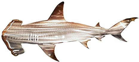 KAREN66 Metall Hai Wanddeko Wand Deko Meerestiere Gartendeko Wohnzimmer Garten Dekoration Gartendekoration Wanddekoration Skulptur Statuen Home Dekorationen Balkon Outdoor (B-50cm)