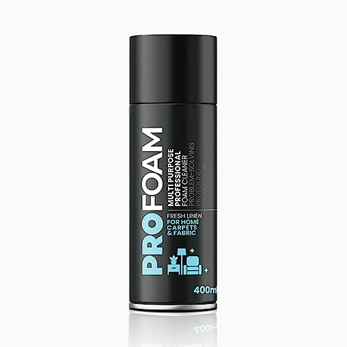 Profoam Carpet, Fabric & Upholstery Cleaner, Fast-Acting Stain Remover Foam For Spot Cleaning, Deep Cleans, Fresh Linen Scent, 400ml, Made In The UK