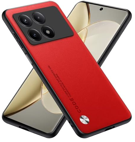 RankOne Hülle kompatibel mit Poco X6 Pro 5G (6.67), Stoßfeste Silikonhülle Handyhülle - Rot