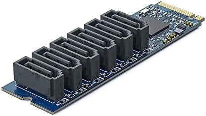 10Gtek M.2 to SATA Adapter, M Key to SATA3.0 Card, ASMedia ASM1166 Chip, Support SSD and HDD for Desktop PC with LED Indicator, Tools Included