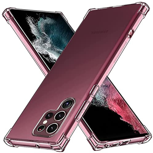 CoolGadget Transparente Hülle für Samsung Galaxy S22 Ultra Stoßfest | Robustes Clear Case, stoßdämpfende Ecken, rutschfester Grip, kratzfeste klare Rückseite